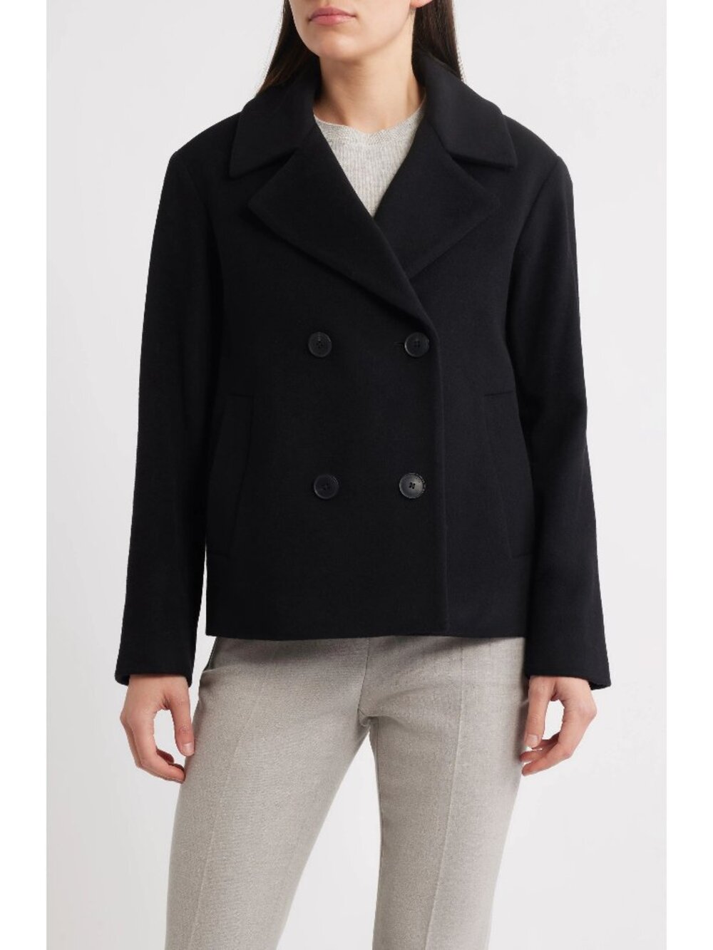 🆕FLEURETTE Jane Wool Peacoat Black 8